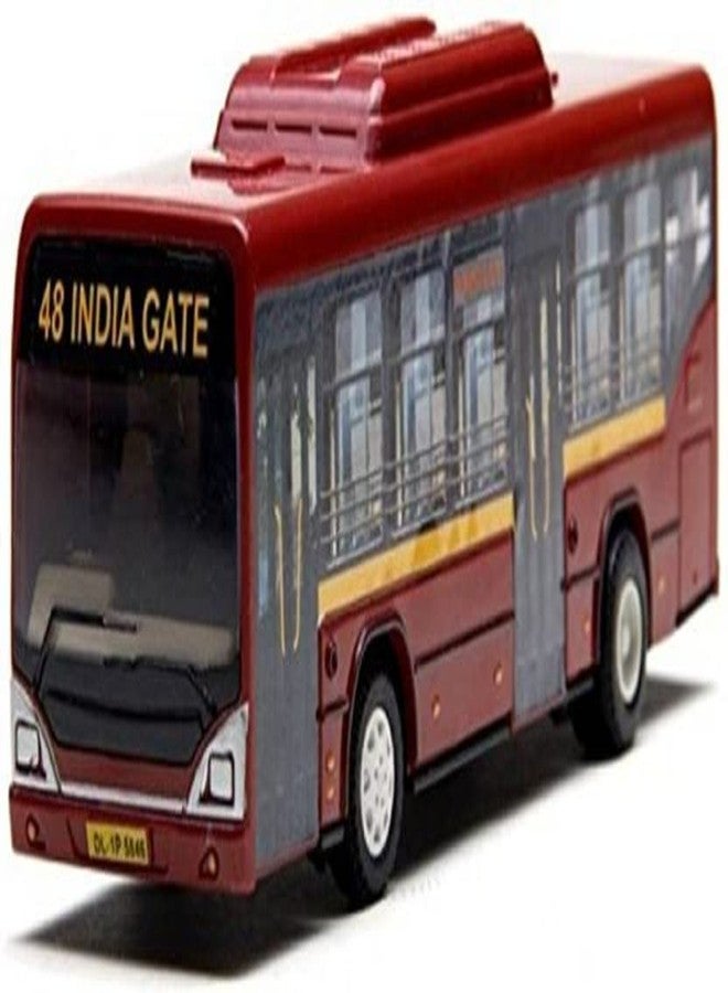 USCATALOG Gift Gallery Low Floor Bus Pull Back Miniature Toy - Red - Image 4
